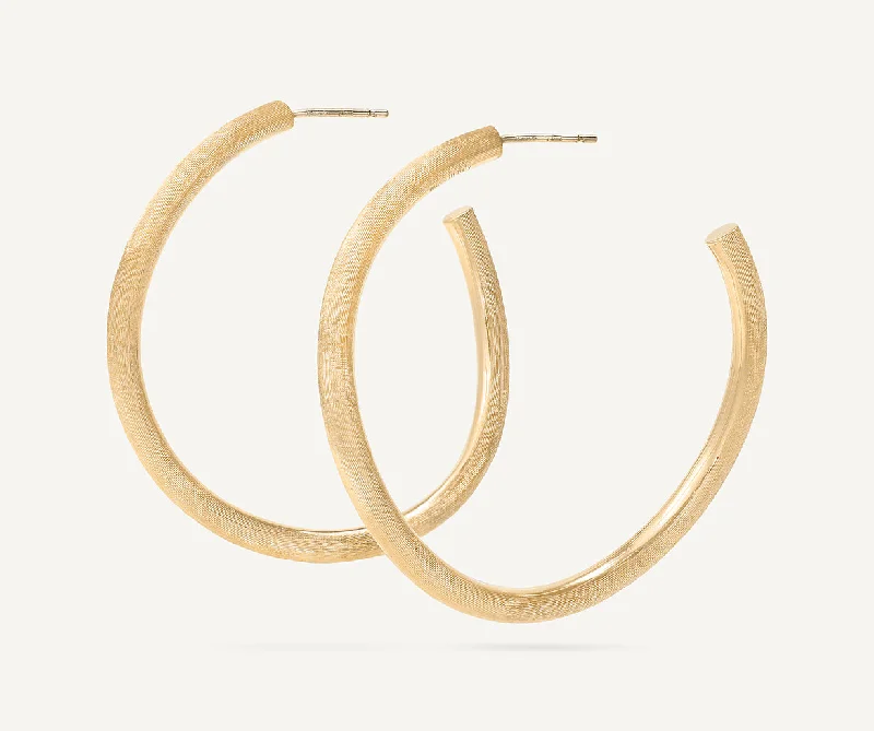 18K Yellow Gold Hoop Earrings, Large