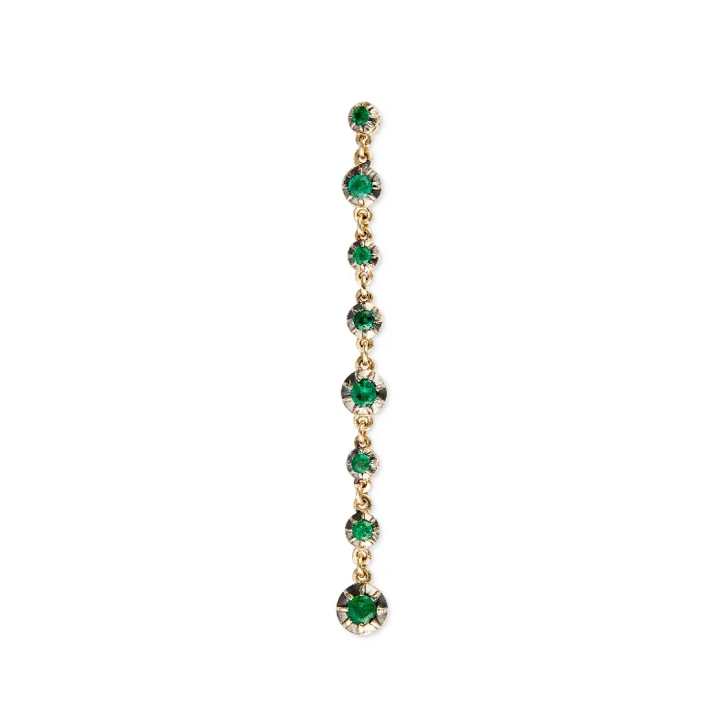 8 BLACK RHODIUM ROUND SOPHIA EMERALD DROP STUD