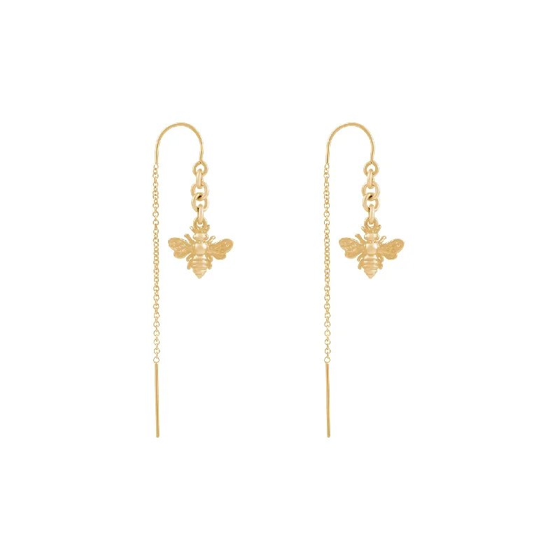 Bee Thread Earrings - Gold