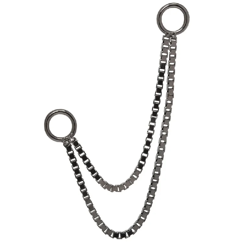 Double Box Chain Attachment in Black Rhodium - Gold