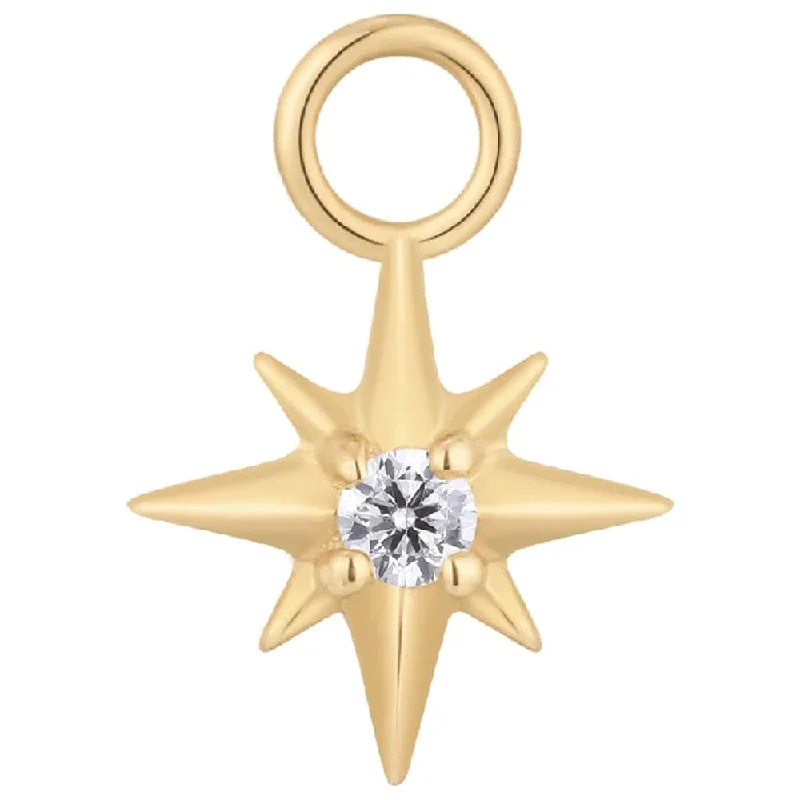 "Luminary" Charm in Gold with CZ