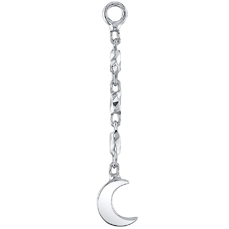 Crescent Moon Chain Charm in Gold