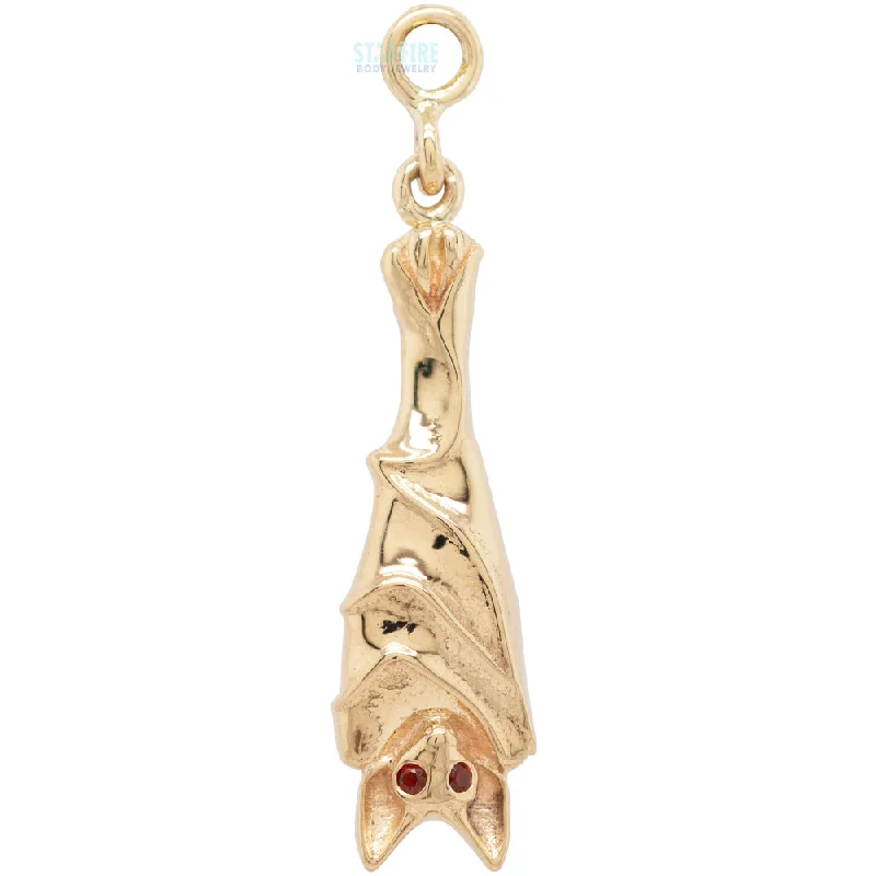 "Morbius Bat" Charm in Gold with Garnets