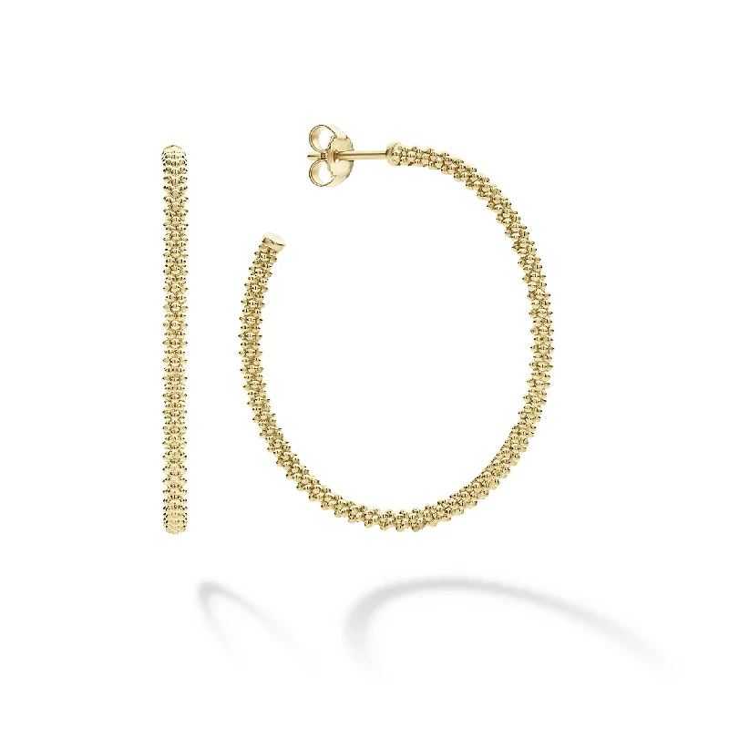 Caviar Gold 18K Gold Caviar Hoop Earrings