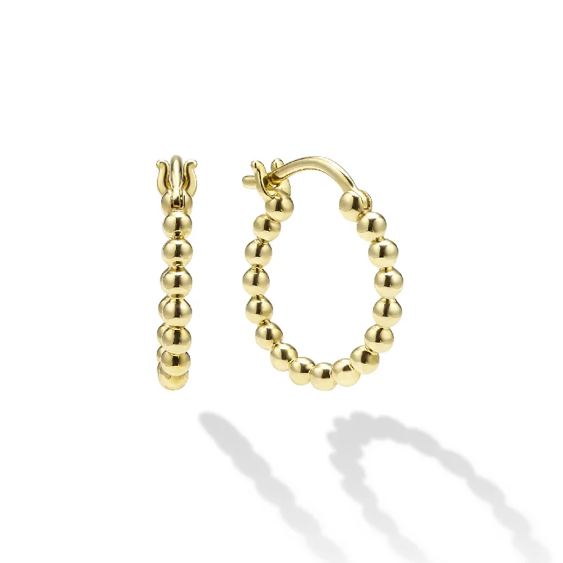 Caviar Gold 18K Gold Caviar Hoop Earrings