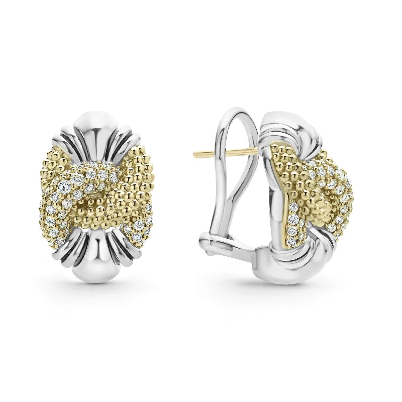 Caviar Lux Caviar Diamond Knot Earrings