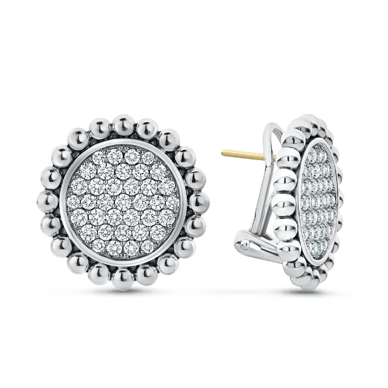 Caviar Spark Large Caviar Circle Diamond Earrings