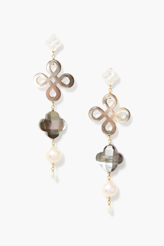 Clover Tiered Earrings MOP Mix