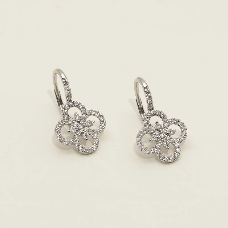 Dabakarov Diamond Flower Earrings in 14kt White Gold (1ct tw)