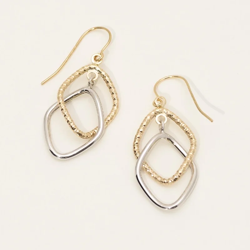 Dangle Earrings in 10kt Yellow and White Gold