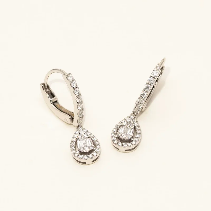 Diamond Dangle Earrings in 14kt White Gold (5/8ct tw)