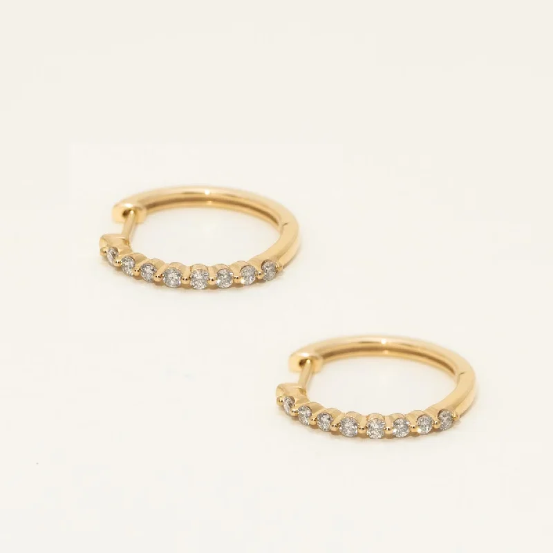 Diamond Hoop Earrings in 10kt Yellow Gold (1/3ct tw)