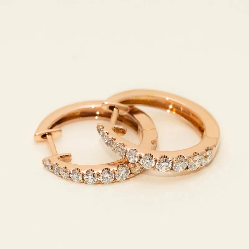 Diamond Hoop Earrings in 14kt Rose Gold (7/8ct tw)