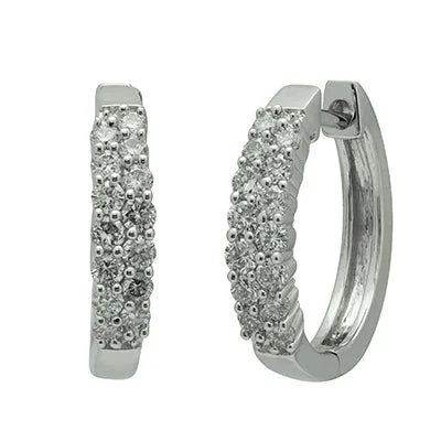 Diamond Hoop Earrings in 14kt White Gold (1/2ct tw)