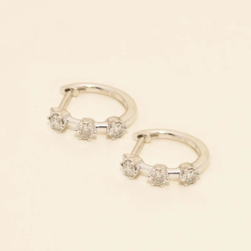 Diamond Hoop Earrings in 14kt White Gold (1/2ct tw)