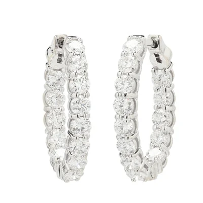 Diamond Hoop Earrings in 14kt White Gold (2 3/4ct tw)