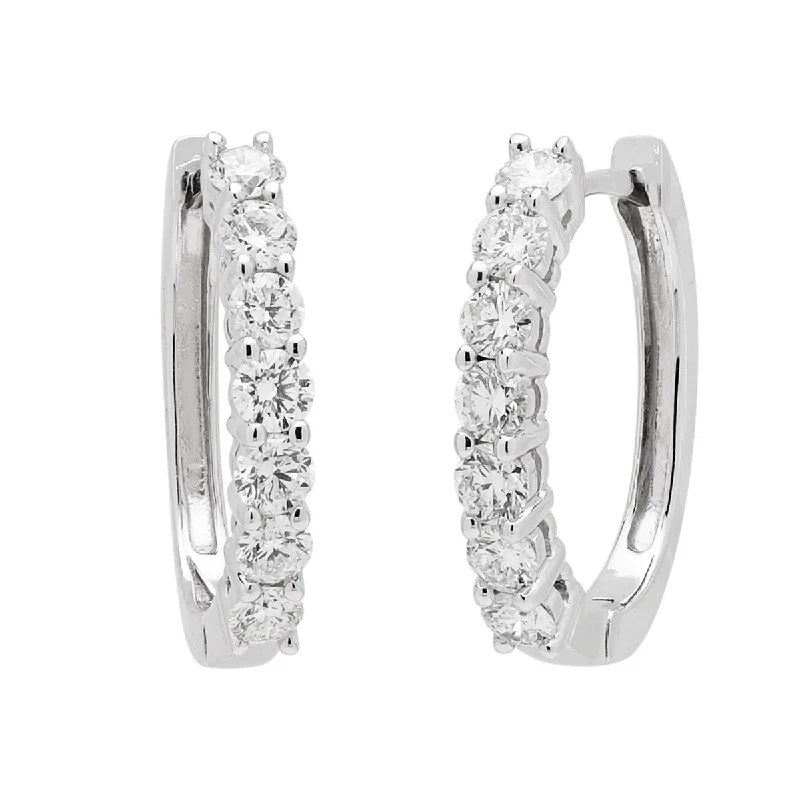 Diamond Hoop Earrings in 18kt White Gold (1ct tw)