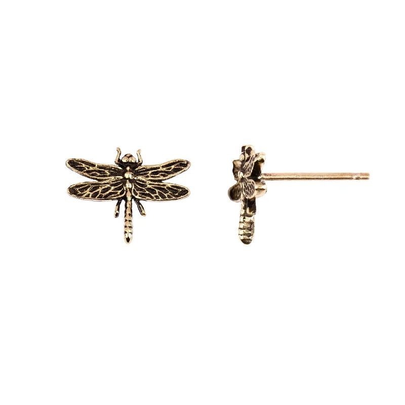 Dragonfly 14K Gold Stud