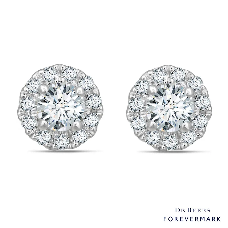 Forevermark Center of My Universe Diamond Halo Earrings in 18kt White Gold (1/3ct tw)