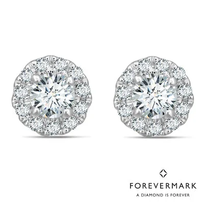 Forevermark Center of My Universe Diamond Halo Earrings in 18kt White Gold (1/3ct tw)