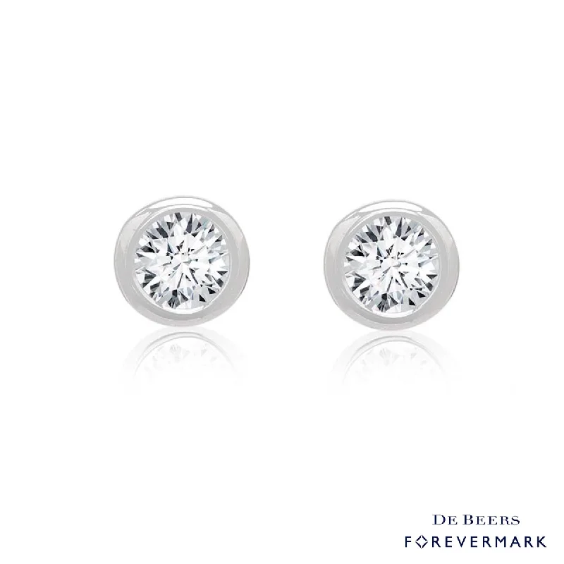 Forevermark Diamond Bezel Earrings in 18kt White Gold (1/2ct tw)