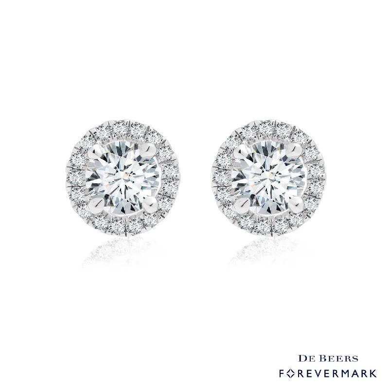 Forevermark Diamond Halo Earrings in 18kt White Gold (3/4ct tw)