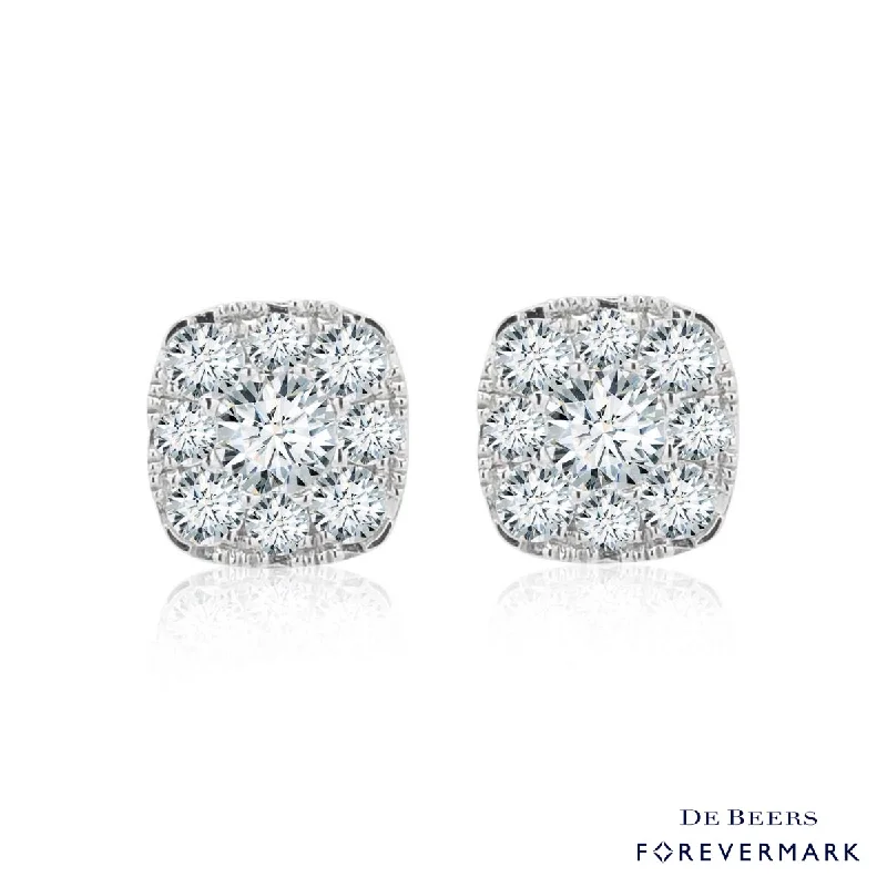 Forevermark Eternal Collection Cushion Diamond Halo Earrings in 18kt White Gold (1/2ct tw)