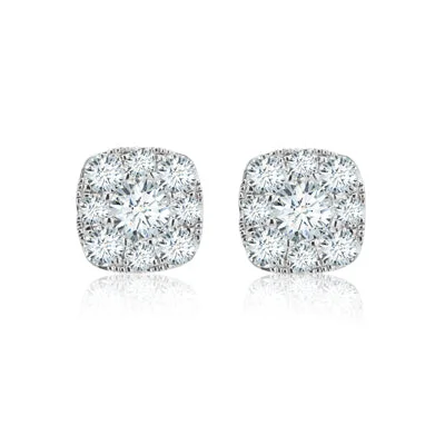 Forevermark Eternal Collection Diamond Cushion Halo Earrings in 18kt White Gold (3/4ct tw)