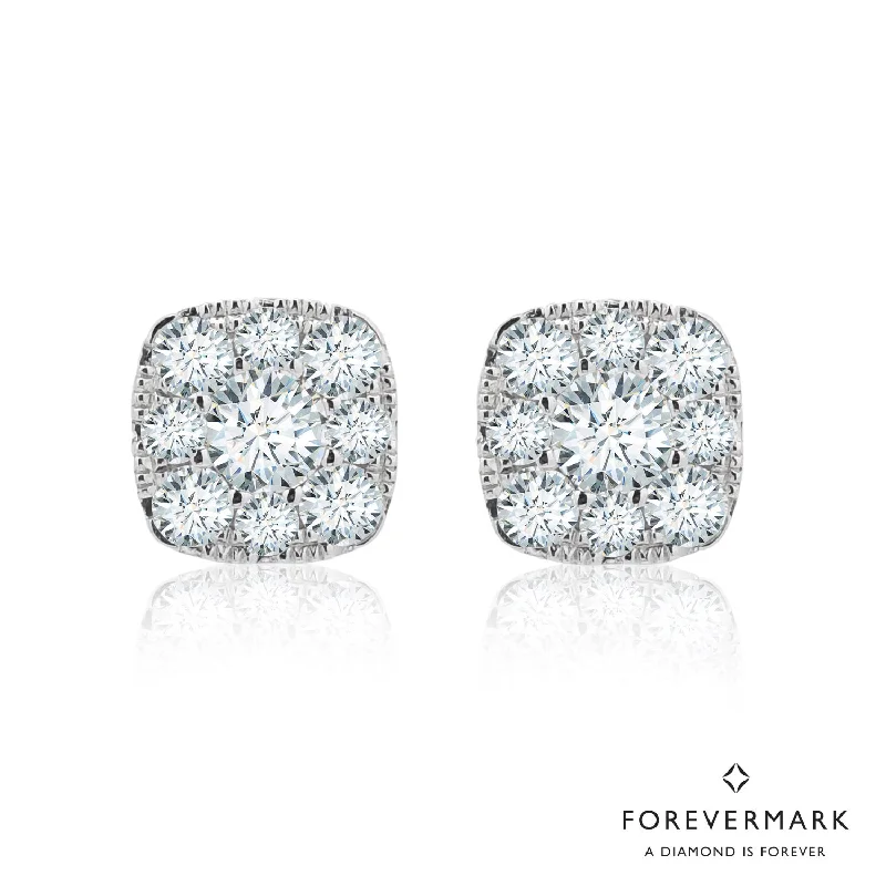 Forevermark Eternal Collection Diamond Cushion Halo Earrings in 18kt White Gold (7/8ct tw)