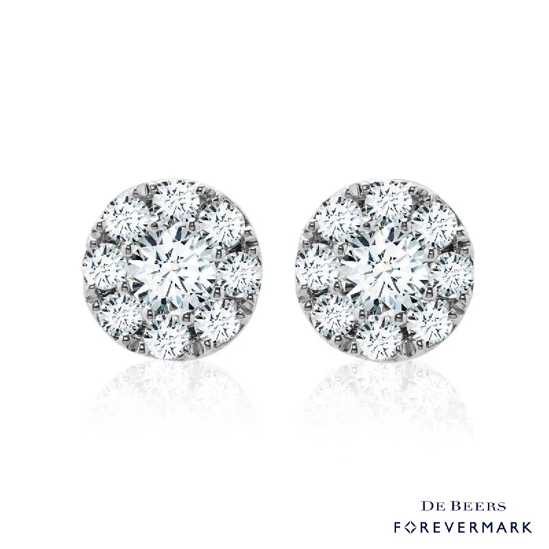 Forevermark Eternal Collection Diamond Halo Earrings in 18kt White Gold (1ct tw)