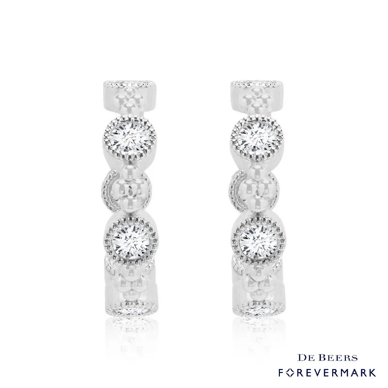 Forevermark Tribute Collection Diamond Bezel Hoop Earrings in 18kt White Gold (1 1/4ct tw)