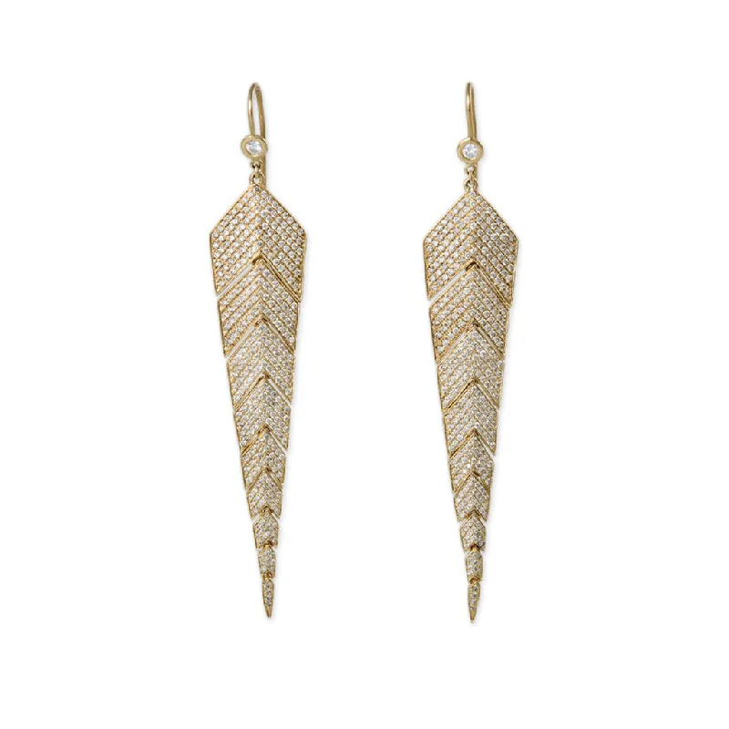 FULL PAVE DIAMOND FISHTAIL EARRINGS