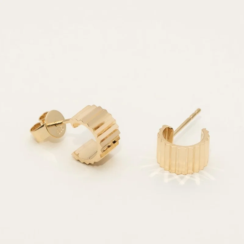 Grooved Hoop Earrings in 14kt Yellow Gold