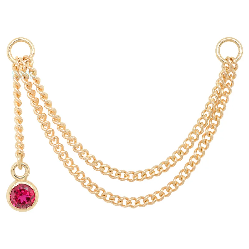 "Cambio" Chain Attachment in Gold with Gemstones