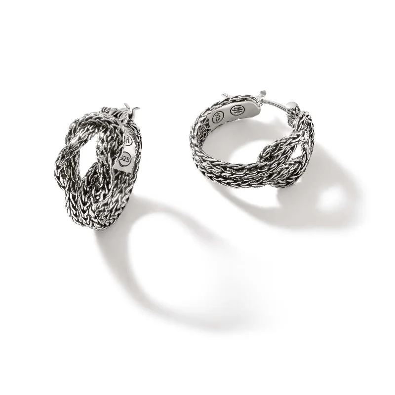 John Hardy Love Knot Hoop Earrings in Sterling Silver