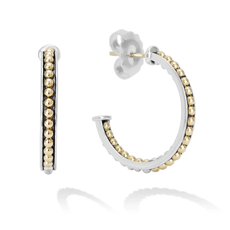 KSL Medium Two-Tone Hoop Earrings