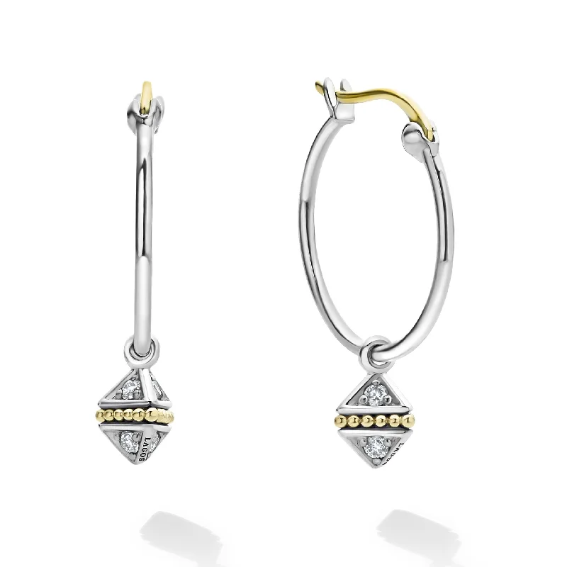 KSL Charm Diamond Hoop Earrings