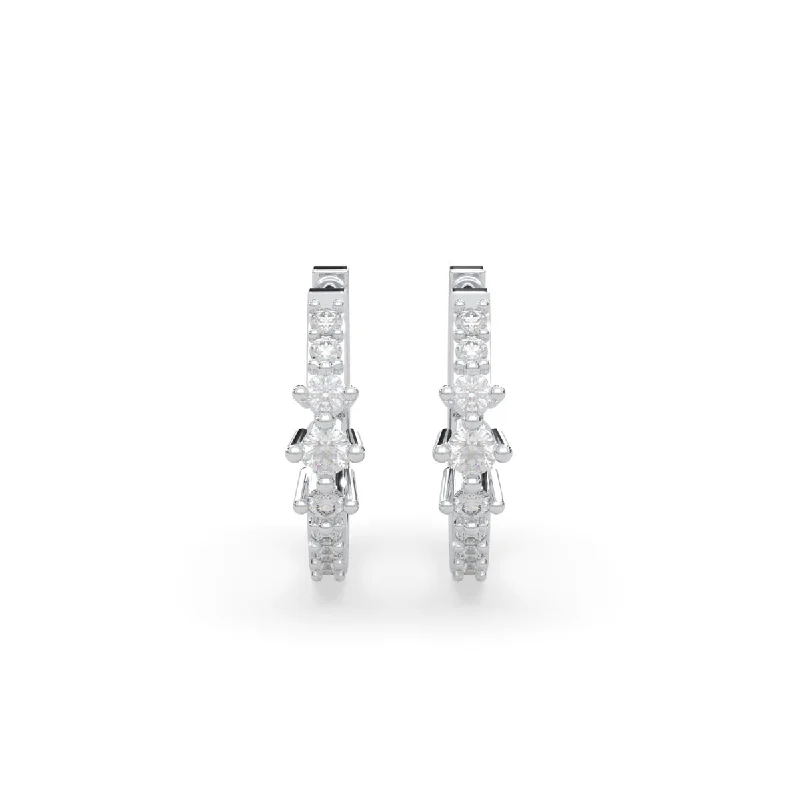 Lands Collection Ice Diamond Hoop Earrings in White Modern Electrum (1/5ct tw)