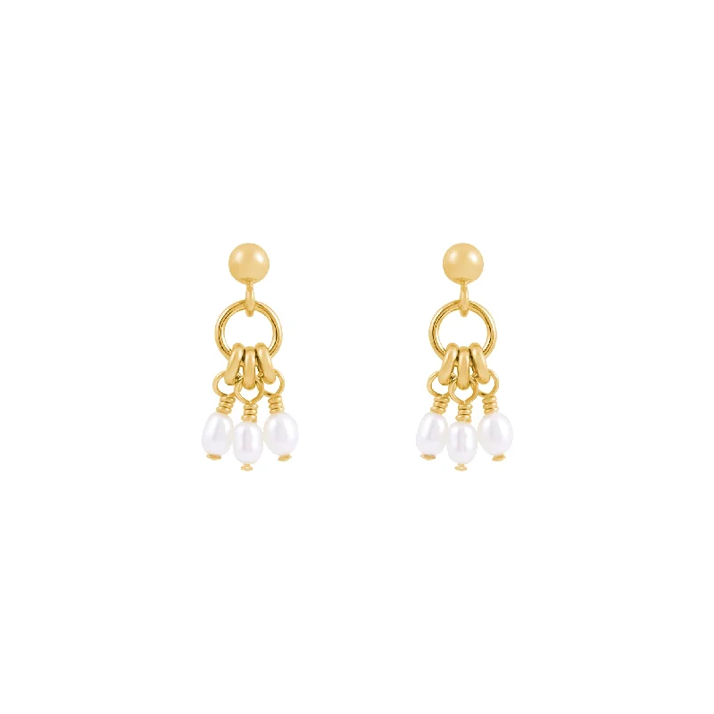 Mila Freshwater Pearl Earrings - Gold