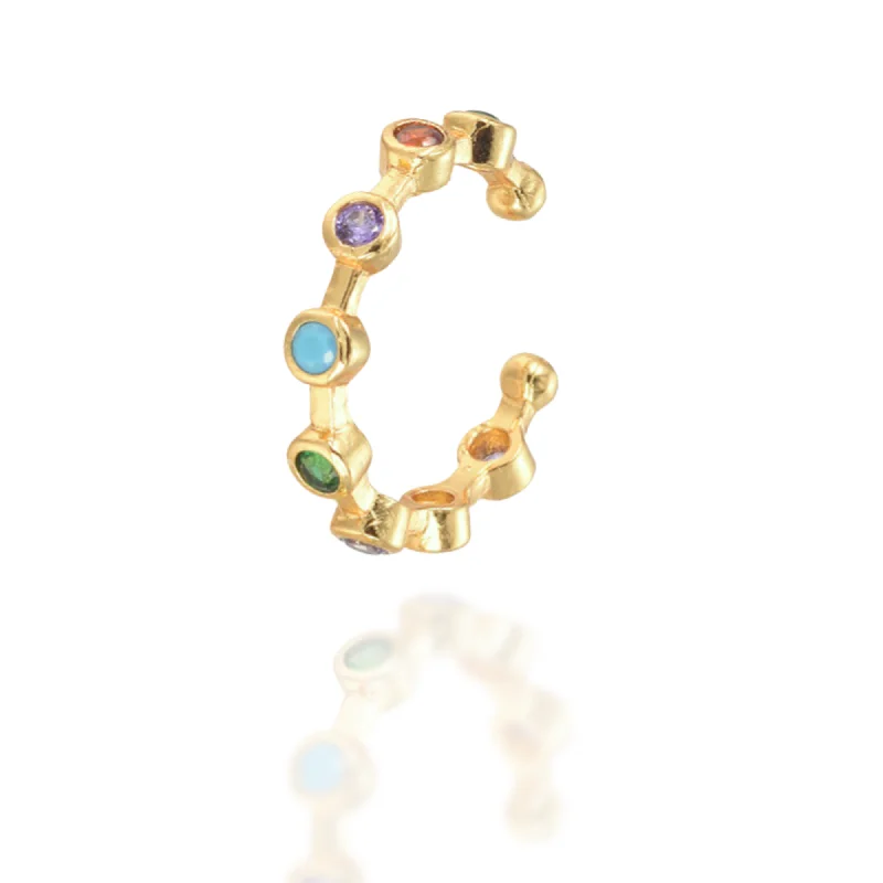 Rainbow Ear Cuff in Gold