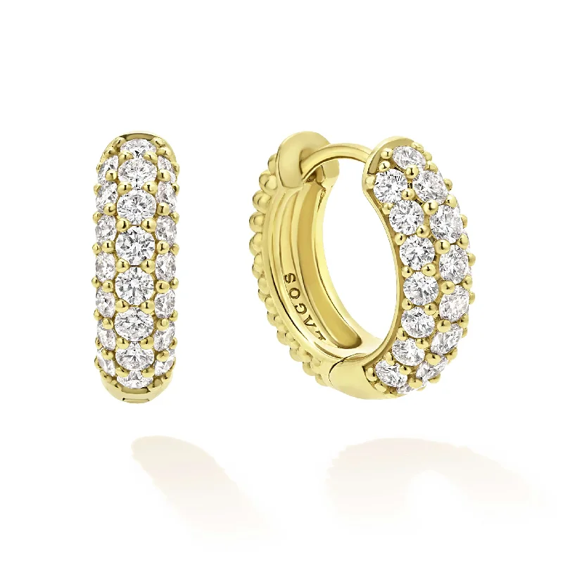 Studio 18K Gold Diamond Huggie Earrings