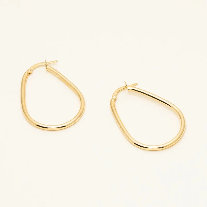 Teardrop Hoop Earrings in 14kt Yellow Gold