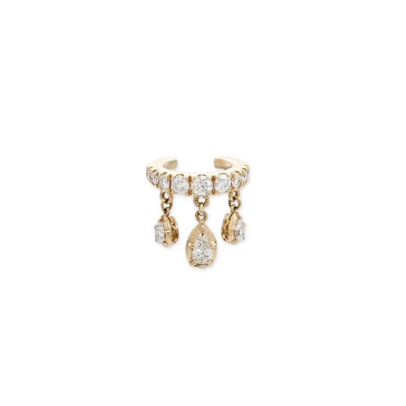 TRIPLE TEARDROP SOPHIA DIAMOND SHAKER PAVE EAR CUFF