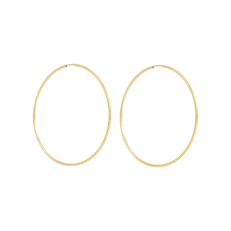 Thin Hoop Earrings - Gold