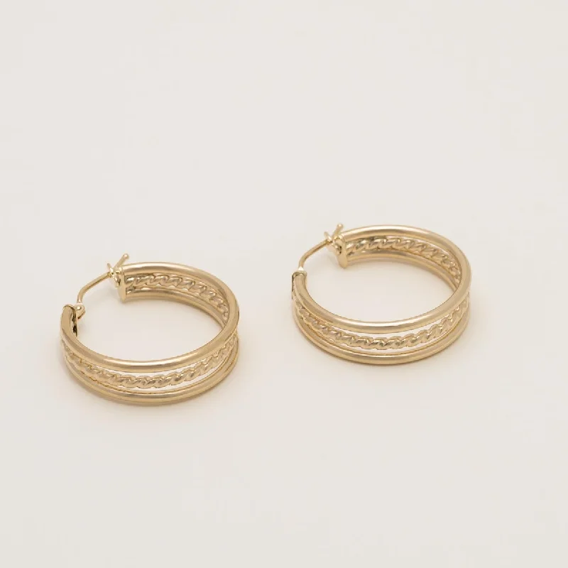 Triple Hoop Earrings in 14kt Yellow Gold