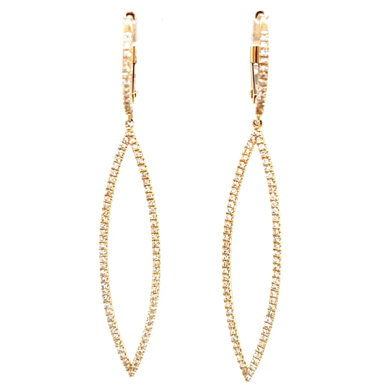 14K Gold Diamond Drop Earrings