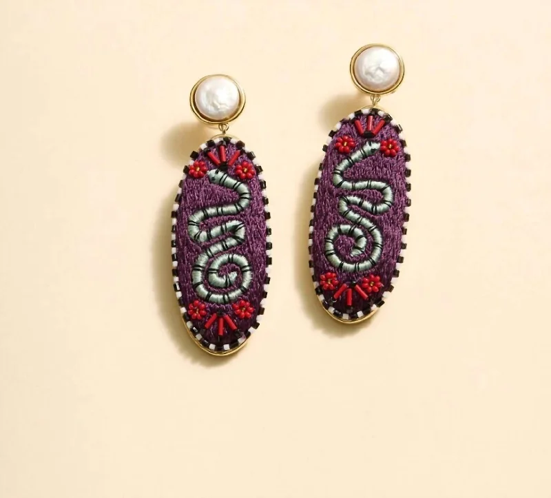 Agnes Drop Earrings In Purple