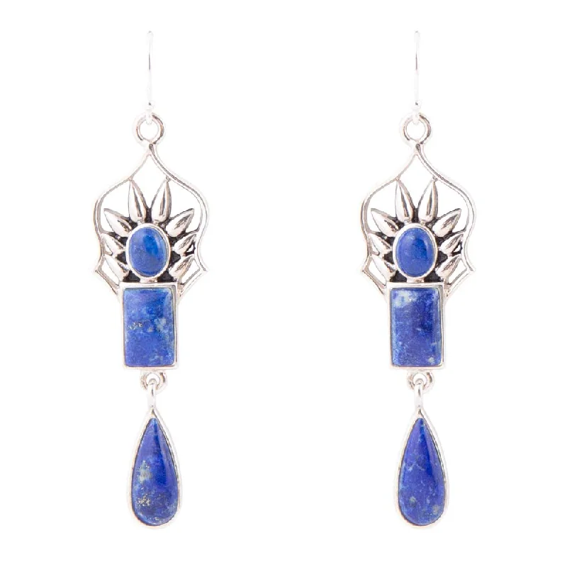 Albie Blue Lapis and Sterling Silver Drop Earrings