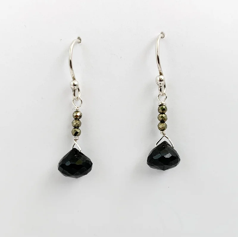 Black Spinel Raindrop Earrings