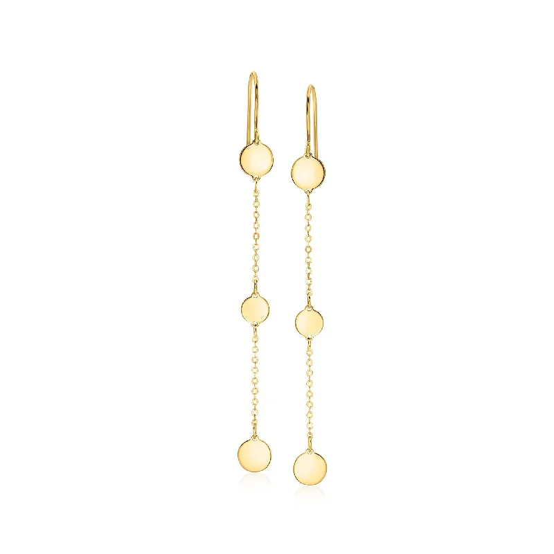 Canaria Italian 10kt Yellow Gold Circle-Station Drop Earrings